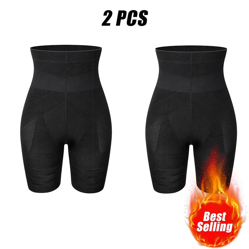 סט זוג מכנסי מחטב לגבר בגזרה גבוהה בוקסר לחץ לחיטוב הבטן, המותניים והירכיים