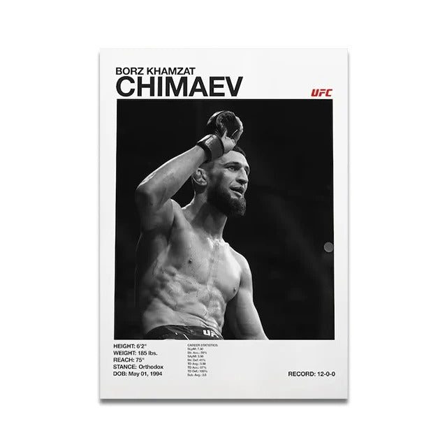 סט 4 פוסטר דיגיטלי להדפסה באיכות גבוהה  כוכב אגרוף לחימה