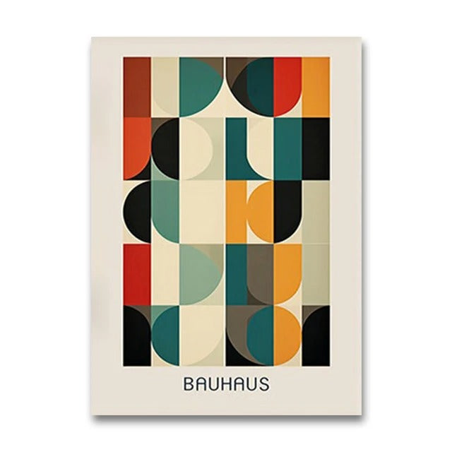 סט 4 פוסטר דיגיטלי להדפסה באיכות גבוהה  באוהאוס מינימליסטי