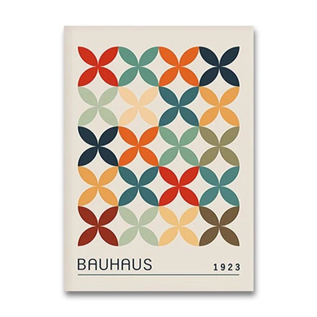 סט 4 פוסטר דיגיטלי להדפסה באיכות גבוהה  באוהאוס מינימליסטי