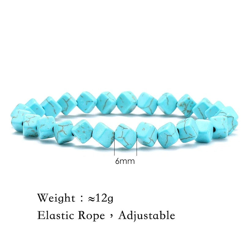 צמידי אוקיינוס טורקיז "כחול ספיר" אבן טבעית ועיצוב צב וכוכב ים צמיד יוניסקס בעבודת יד