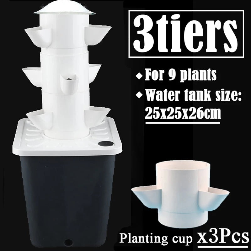 מערכת הידרופונית ביתית לגידול ירקות ופירות אנכית מקסימום יבול במינימום מקום!"