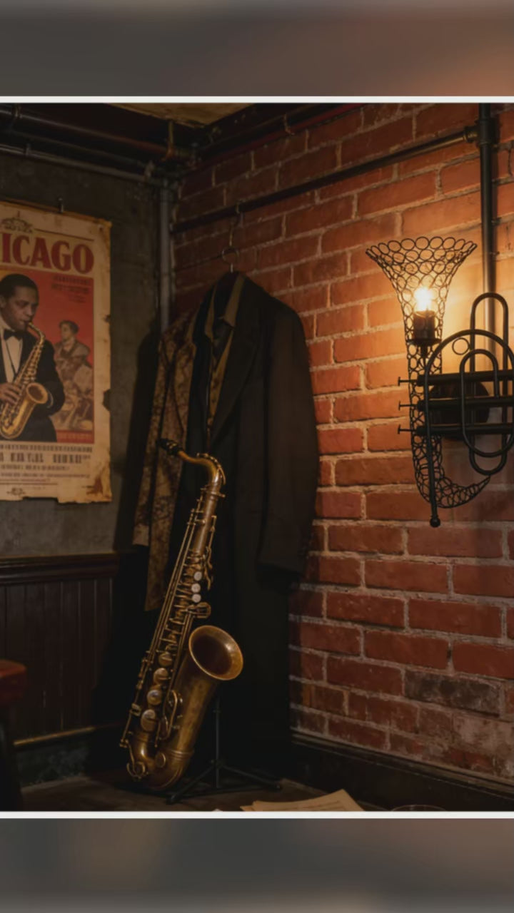 עיצוב הבית מנורת קיר וינטג' מתכת עיצוב חצוצרה קרן יער