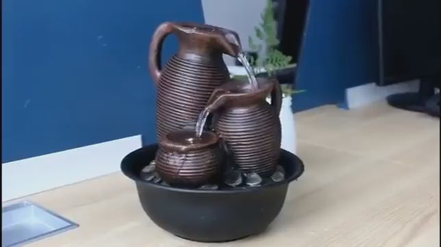 💧🌊 מפל מים שולחני פנג שואי מזרקת ואלמנט הרפיה לבית או למשרד