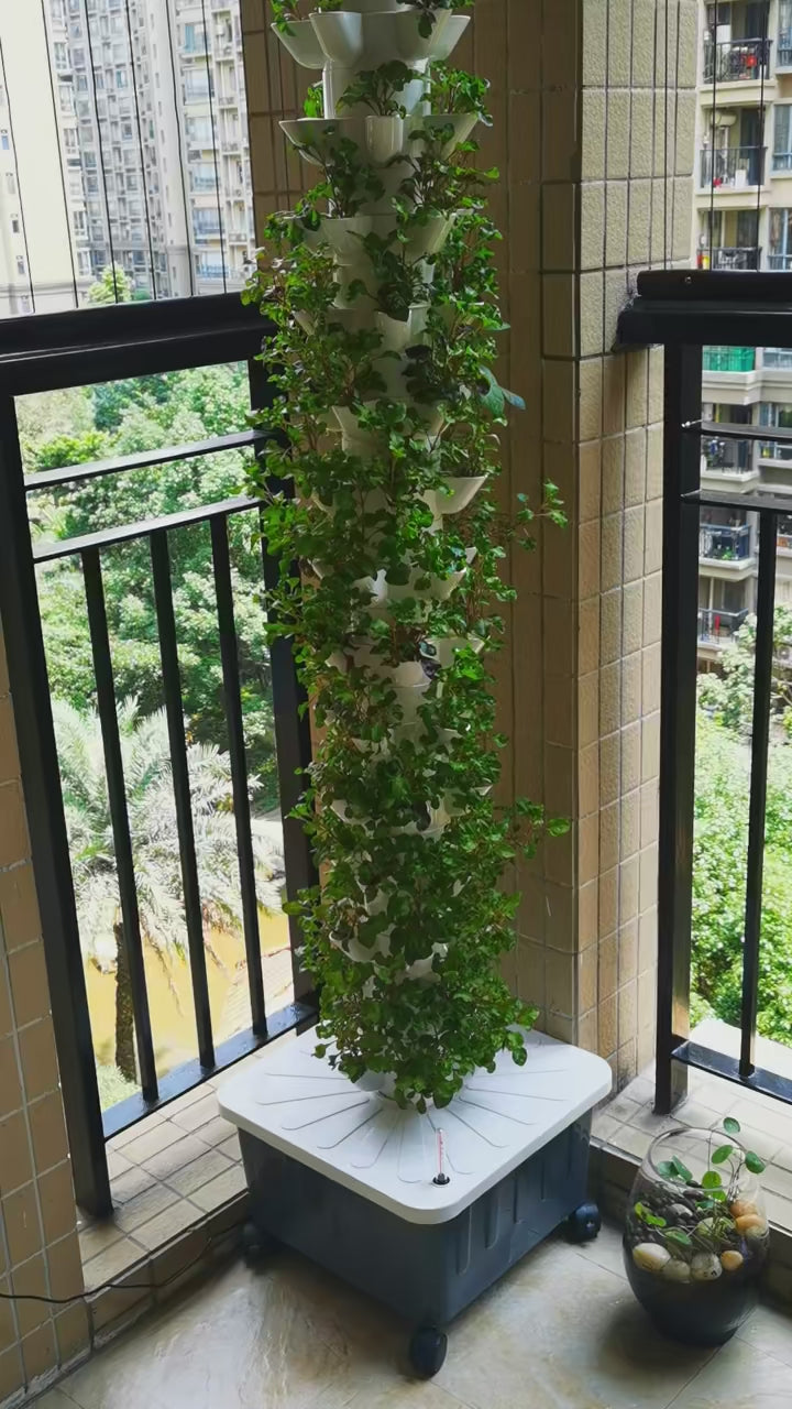 מערכת הידרופונית ביתית לגידול ירקות ופירות אנכית מקסימום יבול במינימום מקום!"