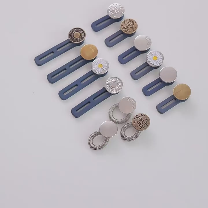 פטנט סט 10 מתאם כפתור מתכוונן למכנסיים וג’ינסים לשימוש חוזר ובלי תפירה