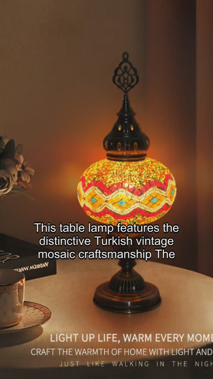 🕌 מנורת שולחן פסיפס טורקית מרוקאית אמנות של אור וצבע בעבודת יד
