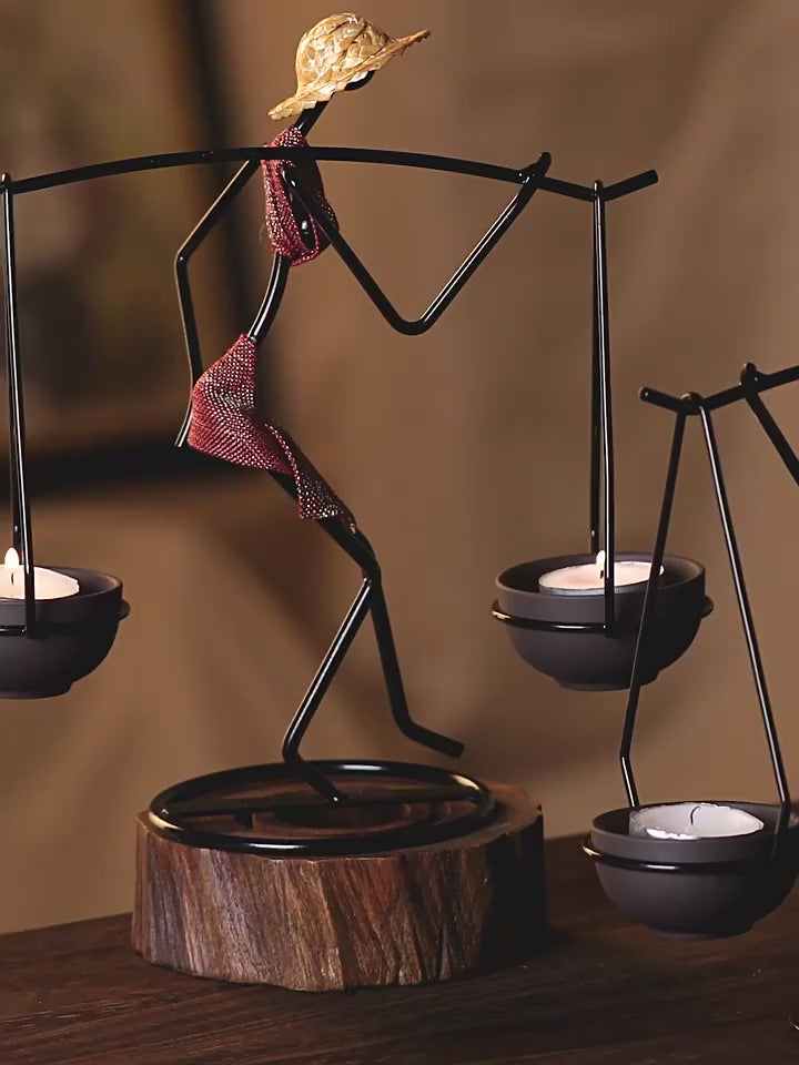 מחזיק נר רֵיחָנִי דקורטיבי לבית חדרי שירותים פמוט ברזל רטרו בסגנון לייף סטייל