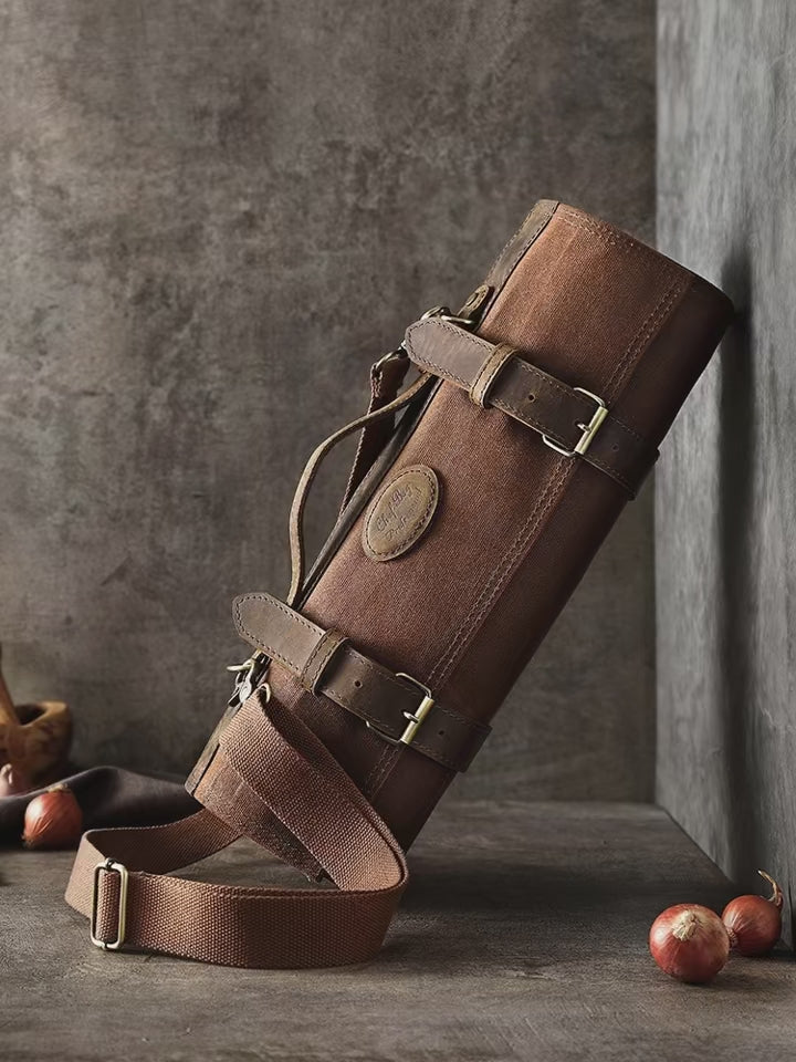 🔪 תיק סכינים מקצועי לשף תיק בישול נייד מבד עבה עם כיסי אחסון 🍳🧑‍🍳