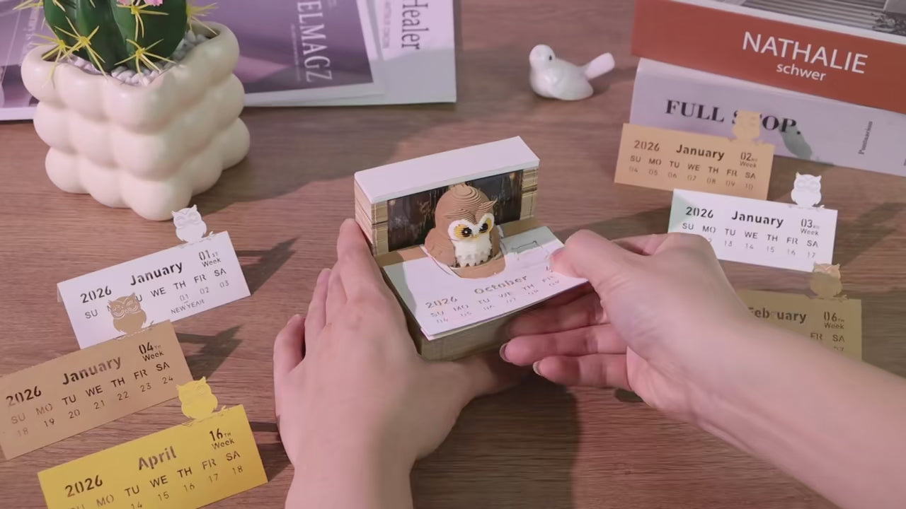 מתנה מקורית לוח שנה אומנותי פתקי ממו שהופכים לפסל מרהיב תלת מימד קישוט מדף 23 דגמם