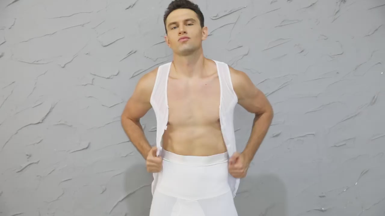 גופיית מחטב לגבר חולצת לחץ לחיטוב החזה והבטן מפחית 2 מידות ויותר