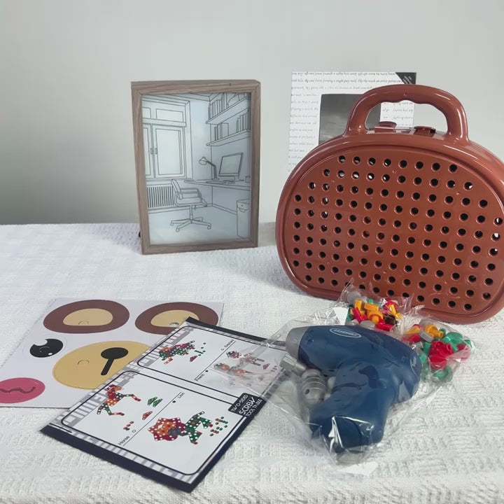 צעצועים משחקים מארז מברגה 🛠️חשמלית לילדים משחקי הרכבה, ברגים ופאזלים 🎁