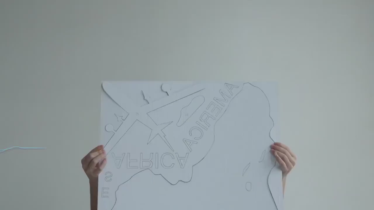 מפת העולם קישוט קיר חומר אקריליק 75-150 ס''מ