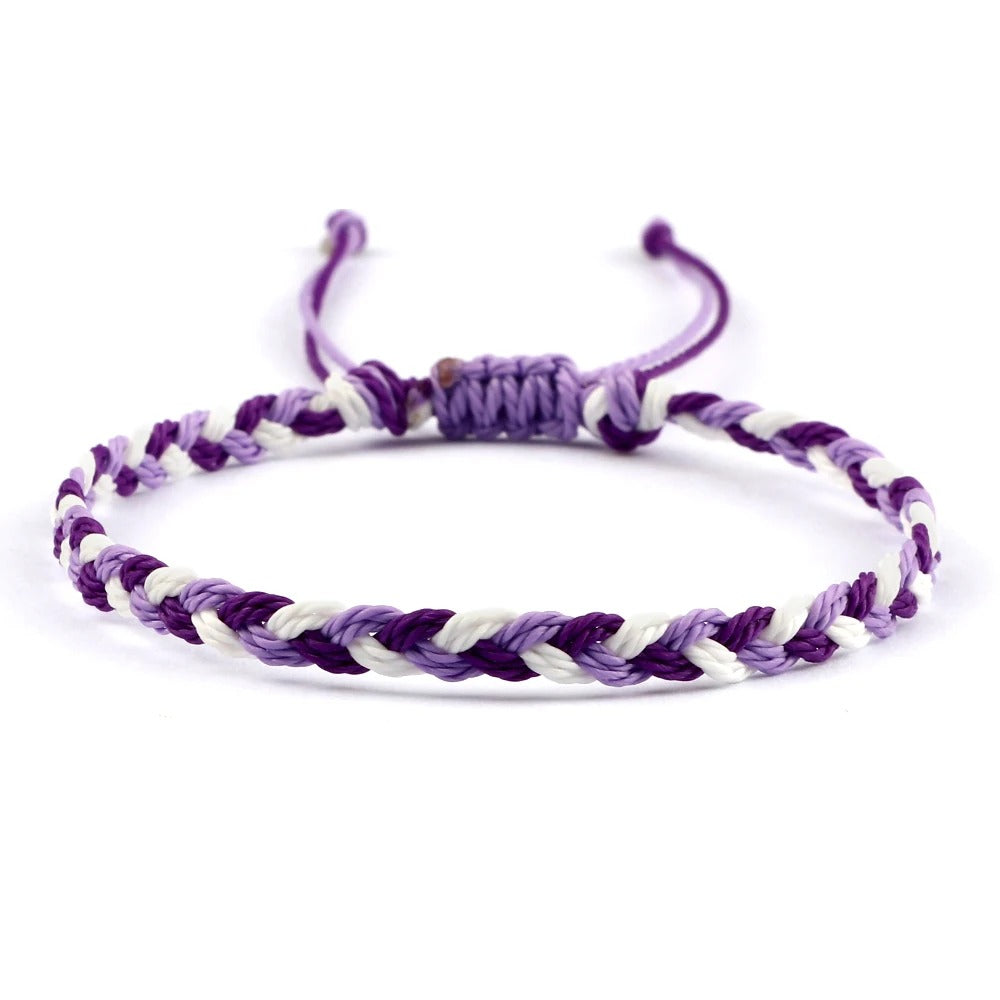 סט 5 צמידי חבל טיבטיים עבודת יד 30 צבעים מתנה מושלמת לחברות