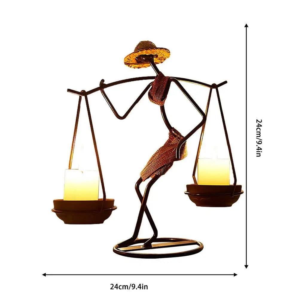 מחזיק נר רֵיחָנִי דקורטיבי לבית חדרי שירותים פמוט ברזל רטרו בסגנון לייף סטייל