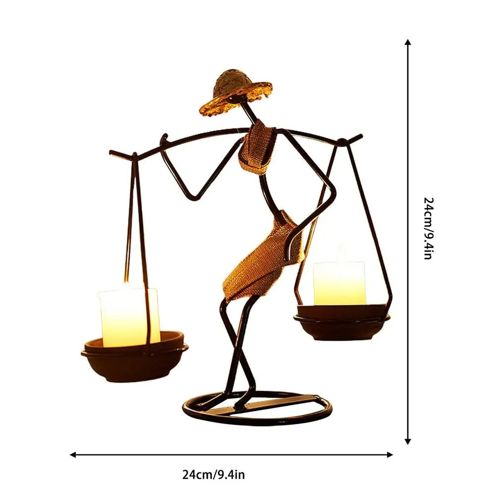 מחזיק נר רֵיחָנִי דקורטיבי לבית חדרי שירותים פמוט ברזל רטרו בסגנון לייף סטייל