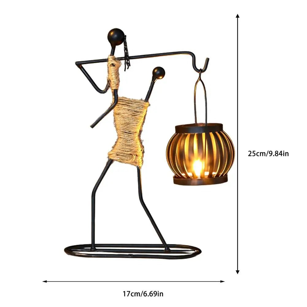 מחזיק נר רֵיחָנִי דקורטיבי לבית חדרי שירותים פמוט ברזל רטרו בסגנון לייף סטייל