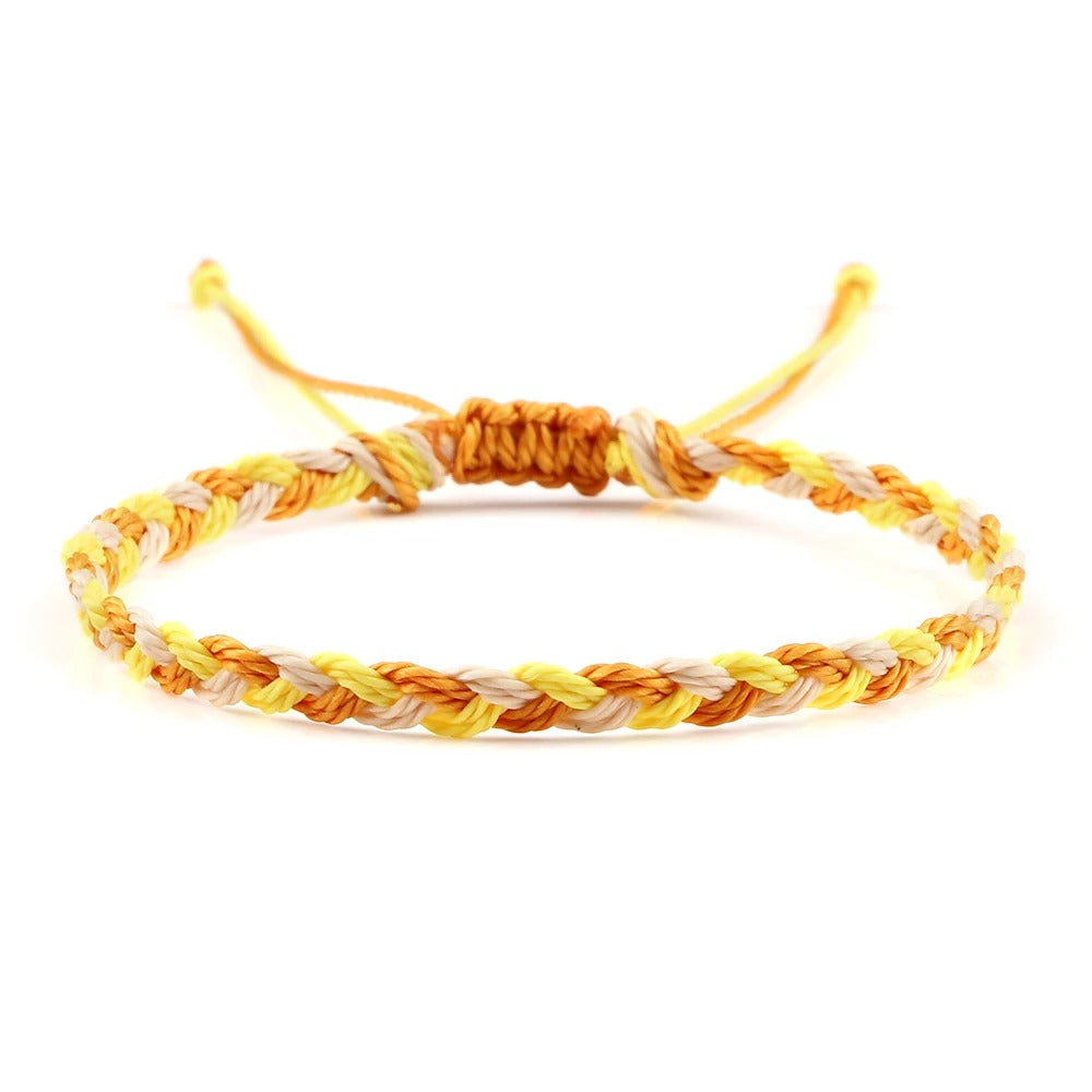 סט 5 צמידי חבל טיבטיים עבודת יד 30 צבעים מתנה מושלמת לחברות