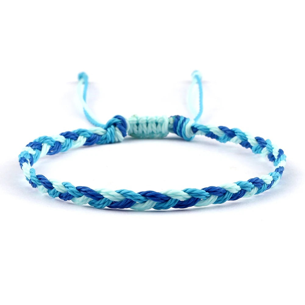 סט 5 צמידי חבל טיבטיים עבודת יד 30 צבעים מתנה מושלמת לחברות