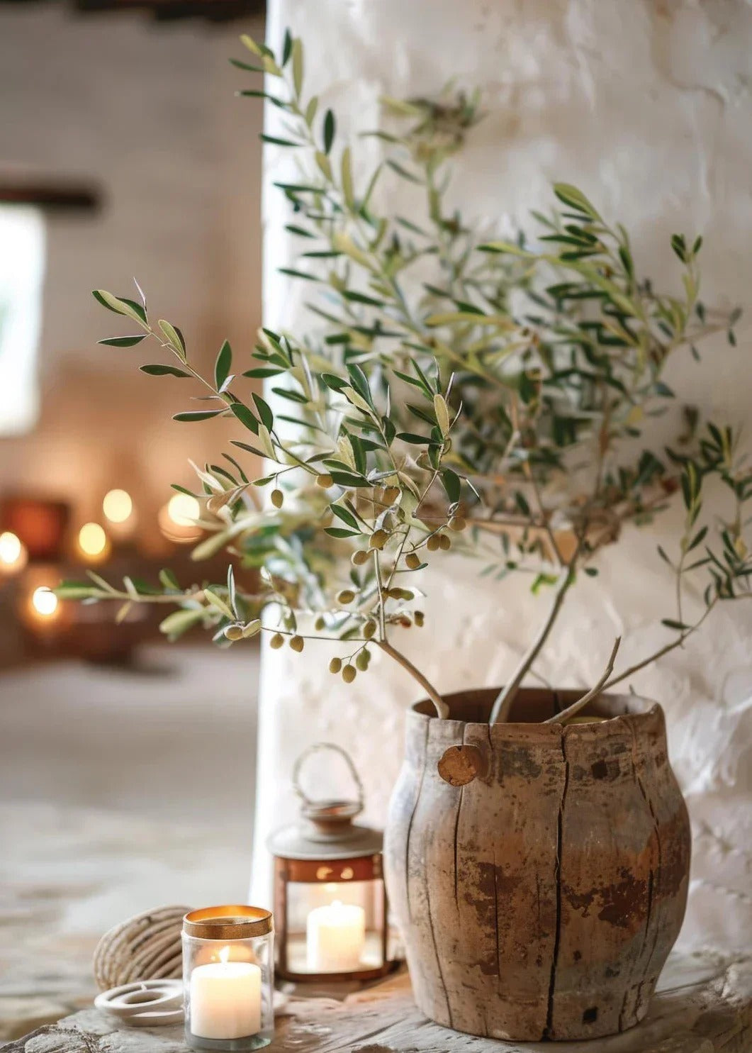 סט 4 פוסטר דיגיטלי להדפסה באיכות גבוהה פוסטר איטליה ענפי עץ זית עלים אדריכלות'