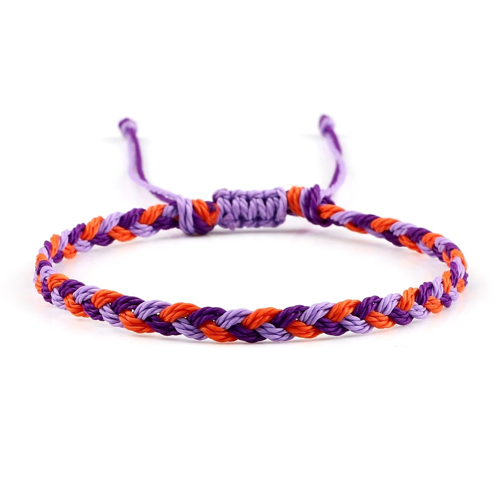 סט 5 צמידי חבל טיבטיים עבודת יד 30 צבעים מתנה מושלמת לחברות