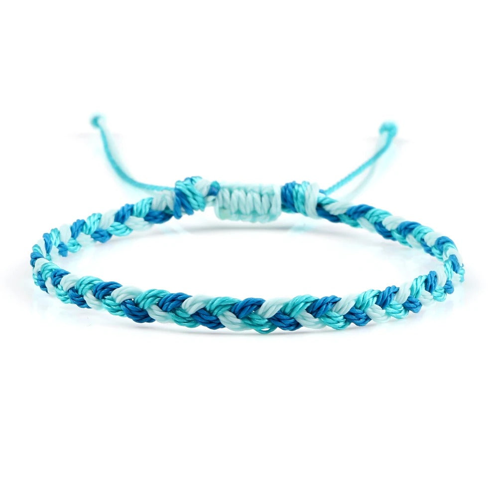 סט 5 צמידי חבל טיבטיים עבודת יד 30 צבעים מתנה מושלמת לחברות