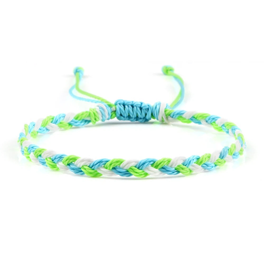 סט 5 צמידי חבל טיבטיים עבודת יד 30 צבעים מתנה מושלמת לחברות