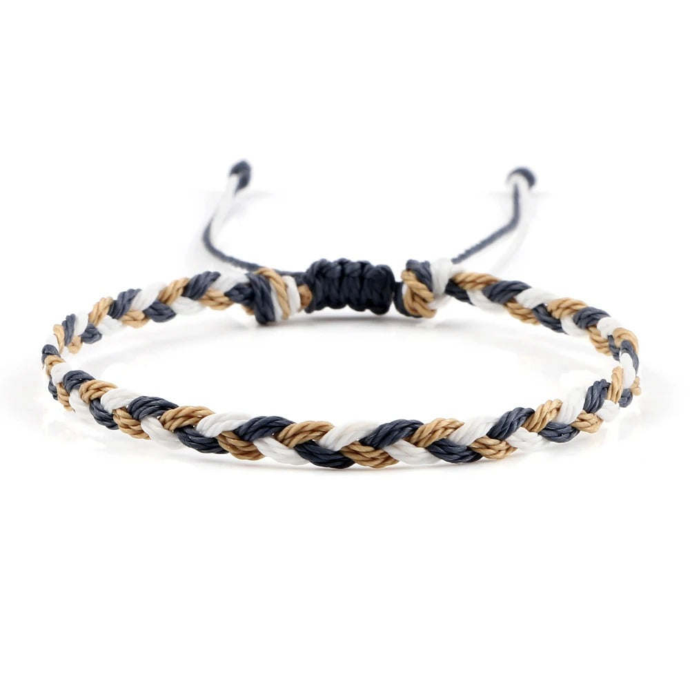 סט 5 צמידי חבל טיבטיים עבודת יד 30 צבעים מתנה מושלמת לחברות