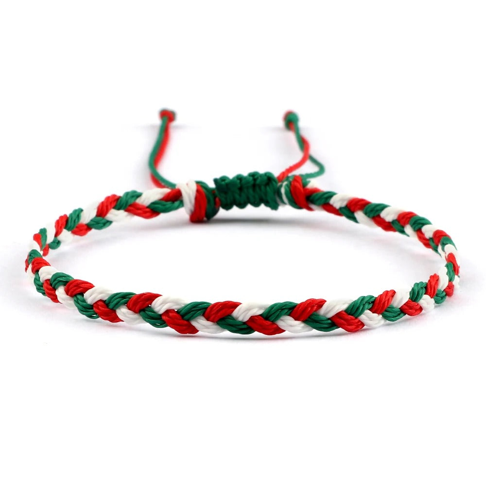 סט 5 צמידי חבל טיבטיים עבודת יד 30 צבעים מתנה מושלמת לחברות