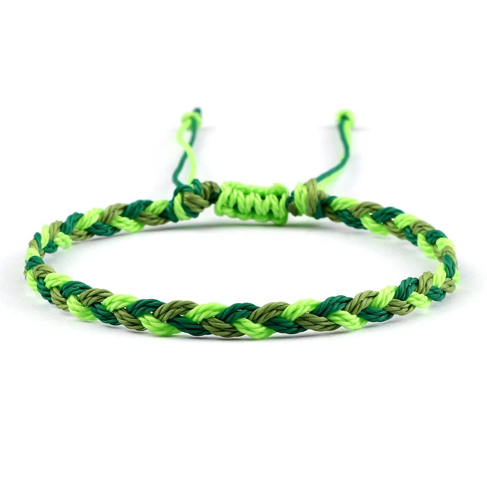 סט 5 צמידי חבל טיבטיים עבודת יד 30 צבעים מתנה מושלמת לחברות