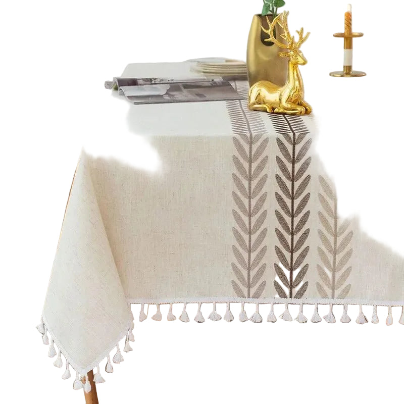 מפת שולחן גדולה בסגנון כפרי  בד כותנה ופשתן 10 דגמים