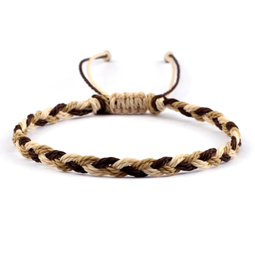 סט 5 צמידי חבל טיבטיים עבודת יד 30 צבעים מתנה מושלמת לחברות