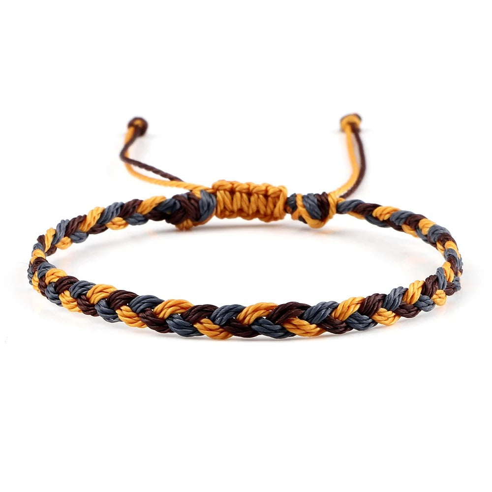 סט 5 צמידי חבל טיבטיים עבודת יד 30 צבעים מתנה מושלמת לחברות